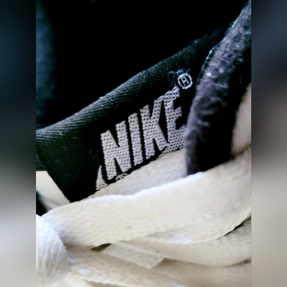 Nike Air Forse 1 Unisex Mens 7/Womens 8.5 White/Black Leather Sneakers - Picture 12 of 16